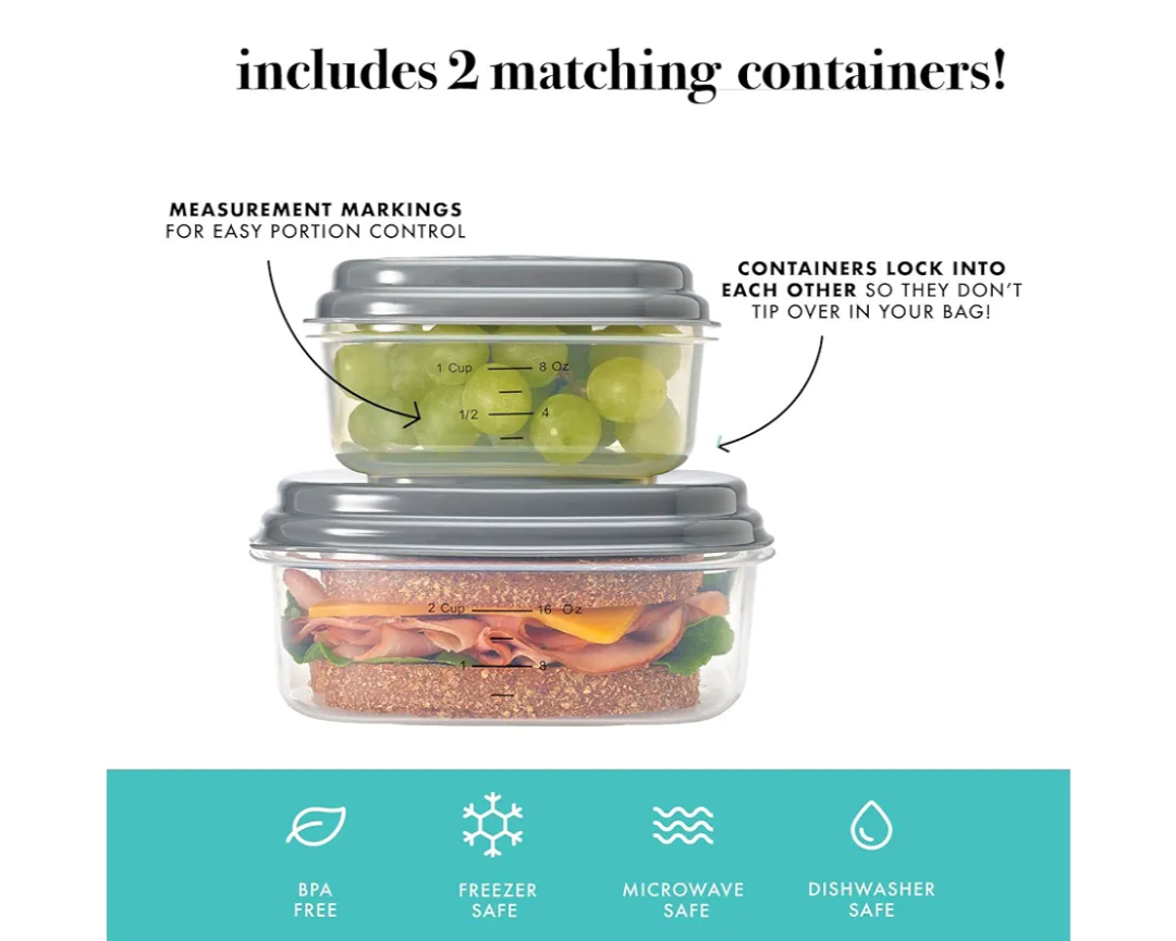 Fit & Fresh Complete Lunch Kit Includes 2 Containers