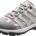 NORTIV 8 Women's Hiking Shoes Lightweight Breathable Mesh Walking Sneakers Outdoor Work Shoes (Light Grey-pu), 8 Wide