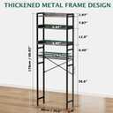 Over The Toilet Storage 4-Tier, Freestanding Bathroom Organizer Shelf with Adjustable Basket and Shelves, 67" Tall Space-Saving Toilet Rack for Bathroom, Restroom, Laundry