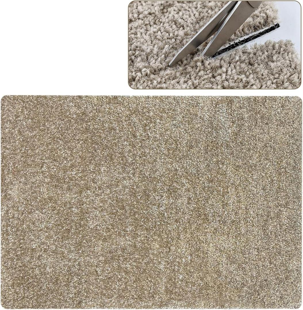 PURE ERA 2 x 3 Feet Cuttable Area Rug Washable Stair Landing Rug Cream Gray