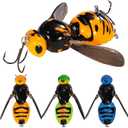 Fishing Lures, 3-Piece Topwater Lures for Bass, Walleye, and Pike, 2025 New Wasp-Style Top Water Crawler for Freshwater & Saltwater Fishing, 2.6in, 15g