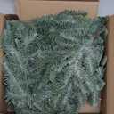 Watayo 2 Pcs Artificial Christmas Snow Teardrop Swag, 23" Faux Snow Flocked Norfolk Pine Teardrop Door Swag, White Frosted Real Touch Pine Wreath Staircase Swags for Xmas Door Mantle Fireplace Decor