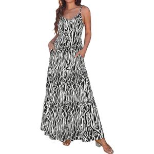 KIRUNDO Sundresses for Women 2026 Spring Summer (Black, L)