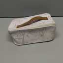 EACHY Travel Makeup Bag, Large Capacity Cosmetic Bags for Women, Waterproof Portable Pouch Open Flat Toiletry Bag Pattern Make up Bag (F-Beige) (Medium)