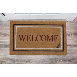 Nautica Heavy Duty Coir Doormat | Outdoor Home Dcor | 18x30 | Absorbent, Fade Resistant & Pet Friendly, 18x30, Red Welcome (1'6" x 2'6" (Rectangular))
