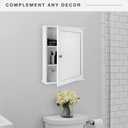 MCS 23x18 White Medicine Cabinet Organizer, Wall Mounted Bathroom Cabinet for Over-The-Toilet Storage, Bathroom Furniture & Restroom Organizer, 23x18 1-Door