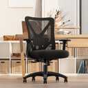 Ergonomic Office Chair, Mesh Computer Desk Chairs with BIFMA X5.1 Certified, Adjustable Lumbar Support, 3D Arm, Tilt Back, Wide Seat, Comfy Swivel Work Task Chair for Company and Home (Onyx Black), Universal Size