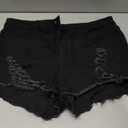 SOLY HUX Women's Plus Size Ripped Denim Shorts Casual Summer High Waisted Skinny Jean Shorts Pure Black XX-Large Plus