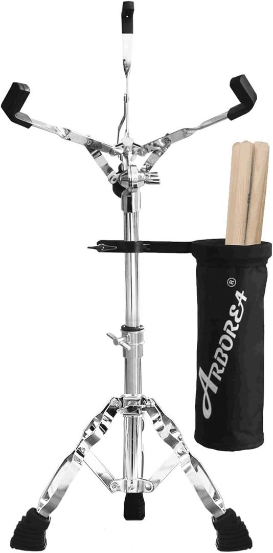Arborea Snare Stand Snare Drum Stand with Drumstick Holder Adjustable Fit for 10''-14'' Dia Drums Height Range 13.4-23 Inches Drum Practice Pad Stand
