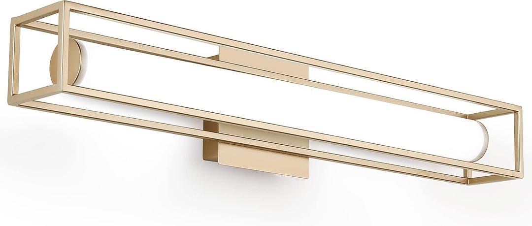 6000K Dimmable Bathroom Vanity Light, 26.2in Champagne Gold Bathroom Light Fixtures, 12W LED Lights Over Mirror, Acrylic Bar Vanity Lights (Champagne Gold)