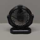 Gaiatop Portable Camping Fan with LED Lantern, Power Display 360 Head Rotation, Hanging Hook for Tent, 3 Speed Quiet Rechargeable, 4000mAh Battery Operated USB Fans for Indoor Outdoor Travel Black