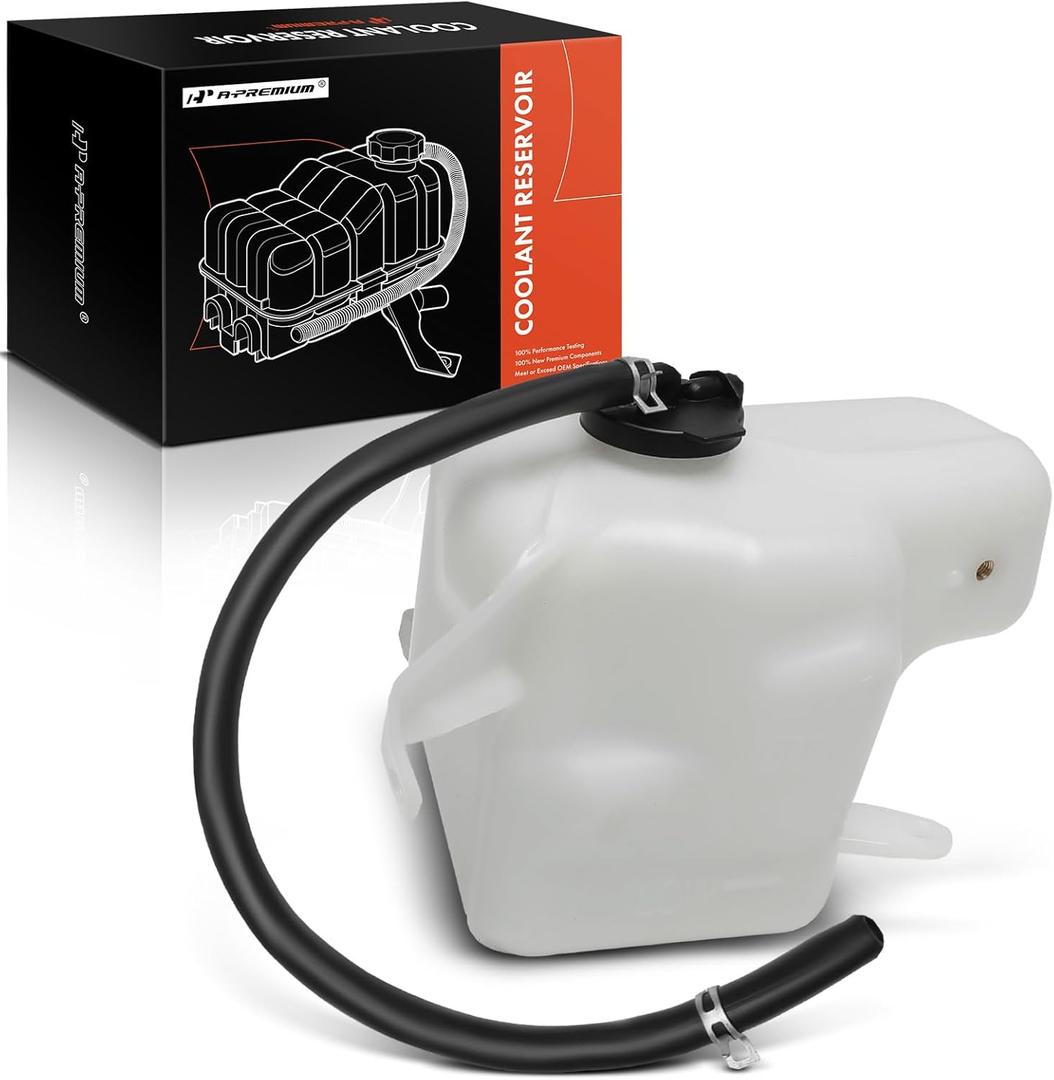 A-Premium Engine Coolant Overflow Recovery Reservoir Tank [with Cap & Tubing] Compatible with Toyota Corolla 2009-2013 1.8L 2.4L, Matrix 2009-2013 1.8L 2.4L, Matrix 2014 1.8L - Front