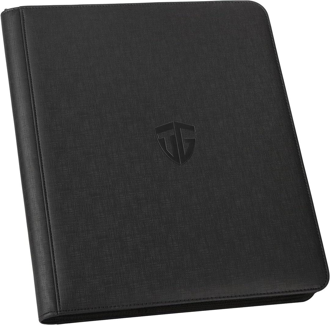 Toploader Binder,Holds 216 Toploaders,9 Pocket Top Loader Binder with Sleeves for 3"x4" Rigid Toploaders Hard Cases,Top loader Binders for TCG, MTG Card Binder, Trading Cards Binder(Black)
