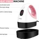Calogy Mini Heat Press, Heat Transfer Machine, Constant Temp Control, Insulated Safety Base, Fits for Crafts, T-Shirt, Hat, Cap, Pillows(White Pink)