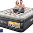 OhGeni Queen Air Mattress with Built in Pump, Inflatable Mattress Blow Up Bed 18 Raised Comfort,Upgraded Surface Portable Mattress, Air Bed for Camping, Home and Guest, Colchone Inflable, 650 lbs Max