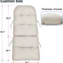 Skypatio Adirondack Chair Cushions Set of 2, Thickened Waterproof Outdoor Patio High Back Rocking Lawn Chair Cushions, Light Khaki