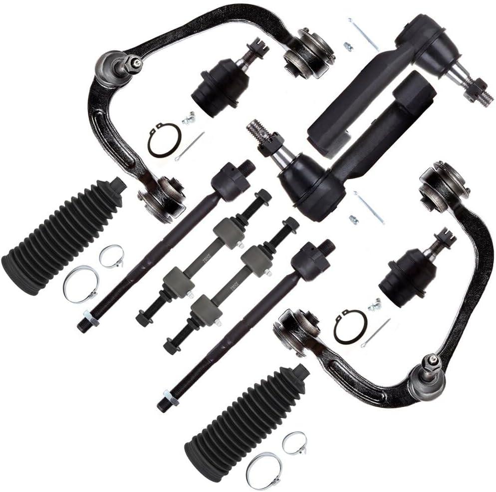 SCITOO 12-PC SET Suspension Kit For 2007-2016 For Ford Expedition 2009-2014 For Ford For F-150 2007-2016 For Lincoln Navigator Front Upper Control Arm And Ball Joint Tie Rod End w/Boot Sway Bar Link