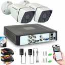 4CH 1080P Security Camera System Outdoor Indoor with Motion Detection, Night Vision, with 500GB Hard Drive, 2pcs HD 1080P 1920TVL Surveillance Bullet Cameras, for Home 24/7 Recording