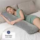 ODOXIA Weighted Pillow for Adults 6.5lbs (41" x 12") | Sleep Better & Feel Calm | Weighted Body Pillow for Stress Relief | Sleeping Hugging Pillows for Adults | Helps to Focus | Pillow (Grey, Big)