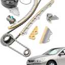 Timing Chain Kit 2.4 L, w/ Water Pump, Compatible with 2003-2007 Honda Accord, 2002-2009 Honda CRV, 2003-2011 Honda Element, 2004-2008 Acura TSX, L4 2354CC DOHC 16V VTEC, Engine Code K24A4 K24A8