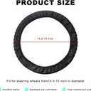 Car Steering Wheel Cover, Elastic Stretch Leather Wheel Protector with Anti-Slip Grip, Breathable Protective Cover for 14 1/2 to 15 Inch Steering Wheels, Car Accessories (Gray)