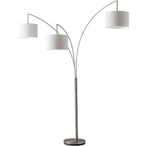Adesso 3-Light Floor Lamp, Brushed Steel, Movable Shades, 74”
Trinity 100W Arc Floor Lamp with Dimmable Brightness and Rotary Switch for Bedroom, Living Room, or Corner Lighting