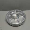 12 Pack Round Plastic Veggie Tray with Lid Fruit Tray 6 Divided Compartment Container Food Serving Dip Platter Reusable Catering Trays for Veggie Fruit Snack Party and Buffet TraysClear12inch