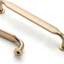 Asidrama 10 Pack 5 Inch(128mm) Brushed Brass Kitchen Cabinet Handles, Cabinet Pulls Kitchen Cabinet Hardware for Cupboard Drawer Pulls (5" Hole Center)