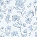 4 x HeloHo Wallpaper Floral Wall Paper Peel and Stick Modern Contact Paper Light Blue Self Adhesive Removable Decoral Bathroom Bedroom 17.3" X 196.8"
