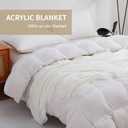 100% Acrylic Decorative Knitted Throw Blanket with Fringes for Bed, Couch, Chairs, Small, Lightweight, Soft, Cozy, Waffle Textured Blanket, Suitable for Spring, Summer, Ivory, 50"x60"