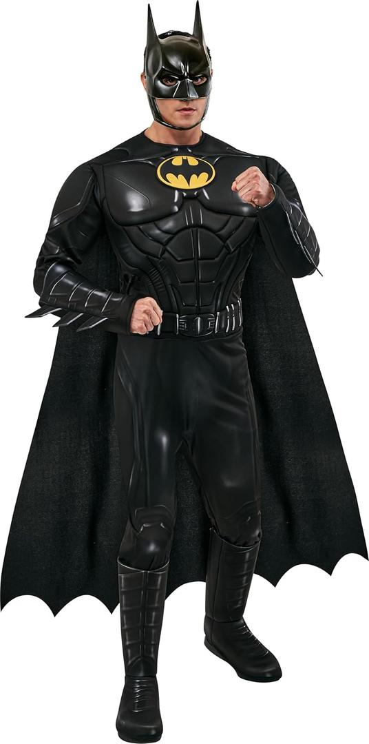Rubies DC The Flash Movie: Batman Deluxe Costume for Adults (Black, XL)