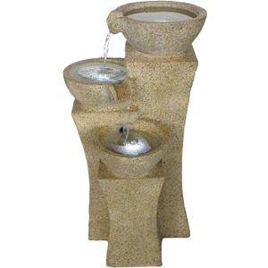 Veneto - 26" Three Bowl Cascading Waterfall Rock Fountain with LEDs