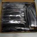 Hillban 50 Pieces Bulk Luggage Tag Travel Bag Leather Suitcase Tags with Full Privacy Cover and Name ID Card for Luggage Suitcase Baggage Handbag School Bag (Black)