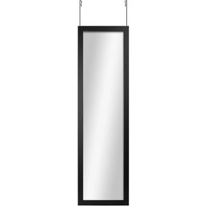 Over The Door Mirror, 14x50 Inch Large Wall Mirror, Black Frame for Bathroom, Bedroom, Closet, and Hallway