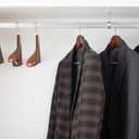 StorageWorks Wooden Hangers 6 Pack, Extra Wide Shoulder Wood Coat Hanger for Coats, Shirts, Jackets, Pants, Suits, Light Walnut Color