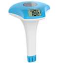 Digital Pool Thermometer  IPX-8 Waterproof Swimming Pool Thermometer Floating Easy Read, Environment-Friendly Solar-Powered Pool Temperature Gauge for Swimming Pools, Spa, Hot Tubs
