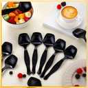 6 x Teenyyou 24 Pcs Disposable Serving Spoons Black Plastic Spoons 8.46 x 2.36 Inch Large Catering Serving Utensils for Holiday Wedding Birthday Party Buffet Restaurant Supplies