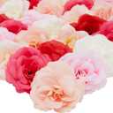 Juvale 60 Pack Silk Artificial Flowers - 6 Colors, 3 Inches, Fake Carnations for Wedding, Bridal Shower & Valentine's Day Decorations, Arts and Crafts - Fake Flowers (Red, Vibrant Red, Light Pink, Ivory, White, and Peach)