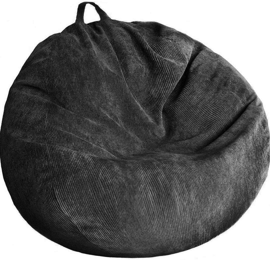 Stuffed Animal Storage Bean Bag Chair No Filler) Washable Ultra Soft Corduroy Bean Bag Cover for Organizing Plush Toys or Textile, Sack Bean Bag for Adults, Teens