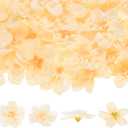 Artificial Flower Heads (2 Inch, Champagne) 50 PCS - Delphinium Silk Fake Flowers & Faux Floral Bulk, Apply to DIY Crafts/Wedding/Party/Decor/Home