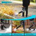 Leaf Blower Cordless with Battery and Charger: 2 Batteries 20V 4.0Ah Brushless Motor, Handheld Electric Leaf Blowers, Battery Powered Blowers for Lawn Care, Yard Leaves Cleaning, (Grey)