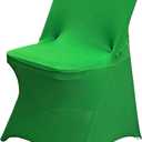 HAINARverS Folding Chair Covers for Wedding, 10pcs Stretch Spandex Washable Fabric Chair Cover, Decoration Chair Cover for Wedding, Party, Banquet, Birthday, Conference, Event(Green, 10 PCS)