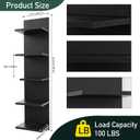 5 Tier Wall Shelf Unit,Vertical Column Shelf Floating Storage Home Decor Organizer,Display Floating Shelf for Bedroom, Living Room,Vanity -2 Pcs(Black)