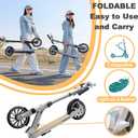 Scooter for Kids 8-12, Teens and Adults, Folding Kick Scooter with Adjustable Height, 8IN Big Wheels Scooters W/Anti-Shock Suspension, Up to 300 Lbs, Bearing ABEC9