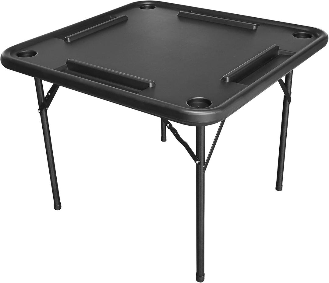 Bene Casa Black Domino Table, Premium Domino and Game Table/Professional-Grade Gaming Table, 38x38 Table. Mesa de Domino Professional, Color Negro.