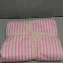 JELLYMONI Queen Duvet Cover Set, Cotton Duvet Cover 2 Pieces with Zipper Closure, 1 Duvet Cover and 2 Pillowcases(Pink with White Striped) (0808)