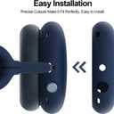 Silicone Case Cover for AirPods Max Headphones, Ear Pad Case Cover/Ear Cups Cover/Headband Cover for AirPods Max (USB C/Lightning) (2024/2020), Anti-Scratch Protector Accessories for Apple AirPods Max (Navy Blue)