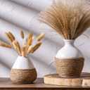 White Ceramic Vase, Modern Home Decor Small Vase, Vintage Decorative for Farmhouse Coffee Table Bookshelf Home Living 4.5 Inch White