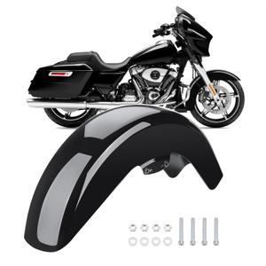 Wrap-Around Front Fender for Harley Street Glide 2014-Up Road Glide 2015-UP, Plastic (Gloss Black)
