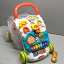 SYNCFUN Baby Learning Walker, 2 in 1 Sit to Stand Learning Toys, Baby Toys 6-12 Months, Educational Present for 1 Year Old, Push Walker Gift with Wheels for Infant Boys Girls